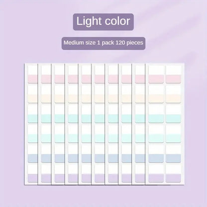 Morandi Colors Index Stickers, Light Color Index Notes, Transparent Writable Folder Sticky Notes