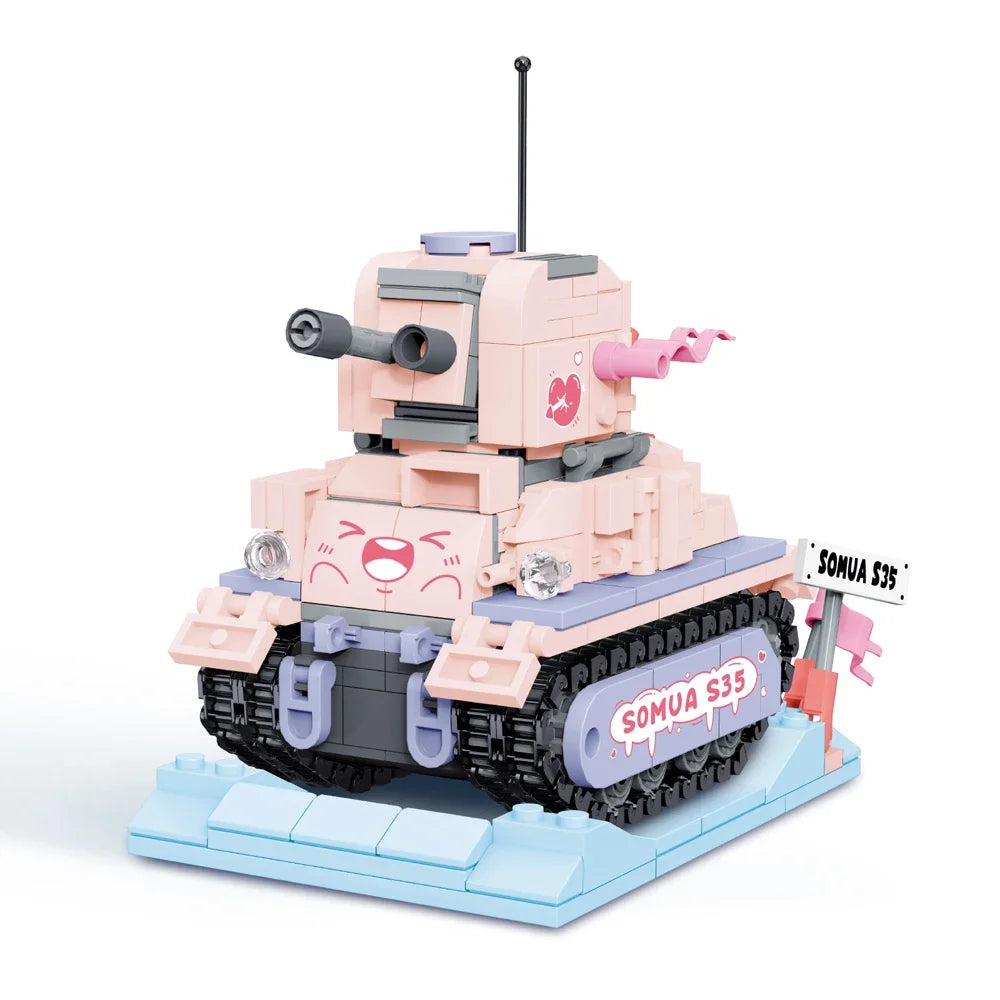 KNEW BUILT Mini Tank Building Blocks Kid Learning Toys Educational Bricks Military Model Construction Set for Children Gift