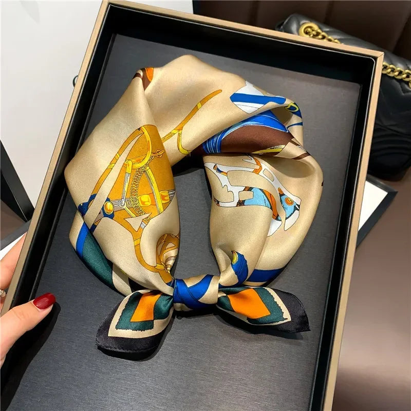 Scarf 100% Silk Bandana Women Square Scarves Wrap Kerchief Spring Fashion Luxury High Quality Headband Hijab Shawls 2026