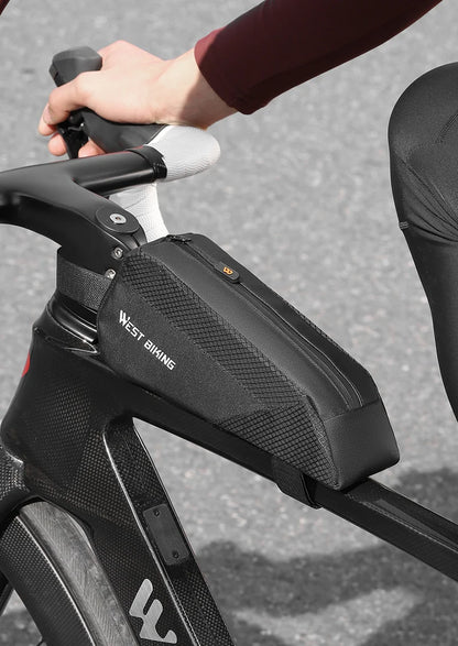 WEST BIKING Bicycle Top Tube Bag 1.2L Portable Bike Front Frame Bag 3D Stereo Cycling Tool Bag MTB Road Bike Accessories