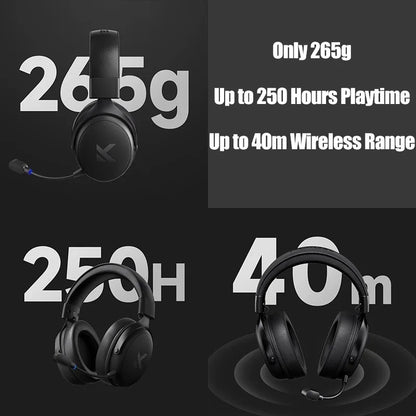 MCHOSE V9 pro E-Sports Headset with Microphone Tri-Mode Gaming USB Wireless 7.1 Channel Surround Sound Portable Audio Headphones