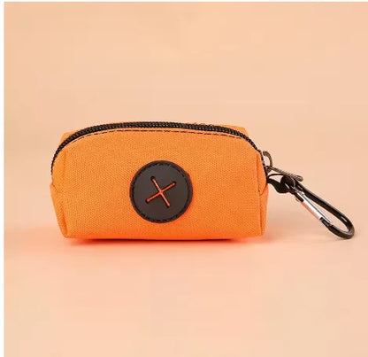 Canvas Dog Poop Bag Holder, Outdoor Pet Waste Bag Dispenser with Carabiner Clip, Animal Waste Collection Pouch