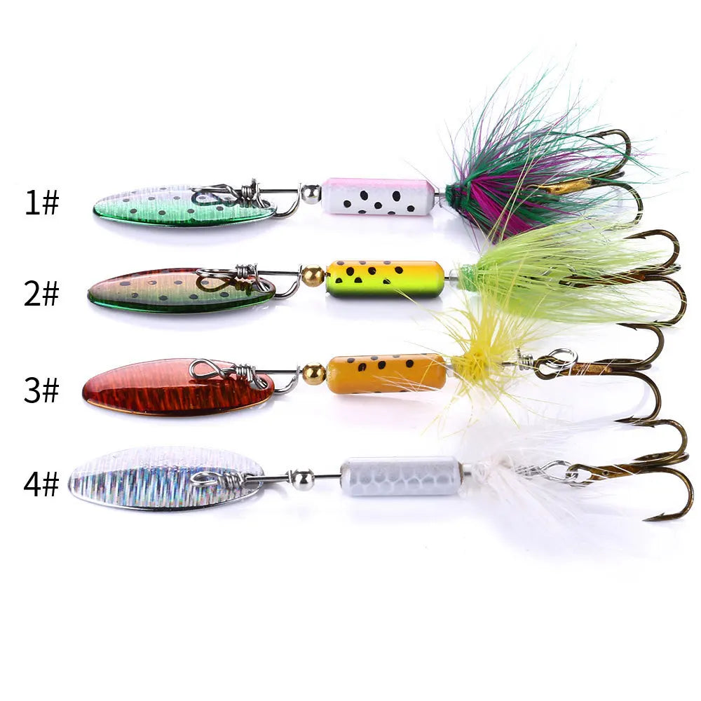 1PC 3.5g Metal VIB Lures Feather Sequins Wobbler Vibrations Spoon Fishing Bait Bass Artificial Hard Bait Cicada Fishing Tackle