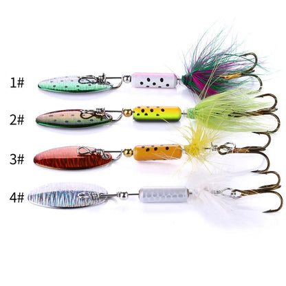 1PC 3.5g Metal VIB Lures Feather Sequins Wobbler Vibrations Spoon Fishing Bait Bass Artificial Hard Bait Cicada Fishing Tackle