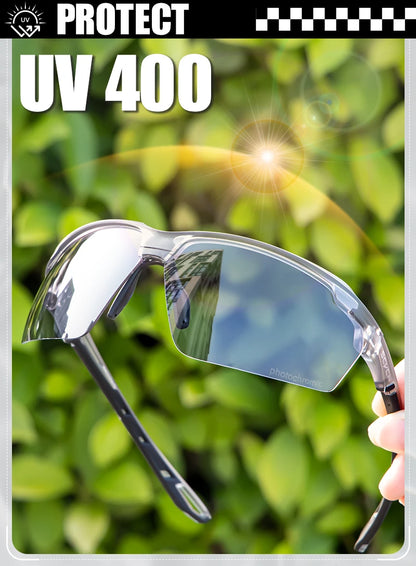 SCVCN Photochromic Cycling Glasses UV400 Outdoor Sports Running Glasses Men MTB Cycling Sunglasses Women Road Bike Glasses