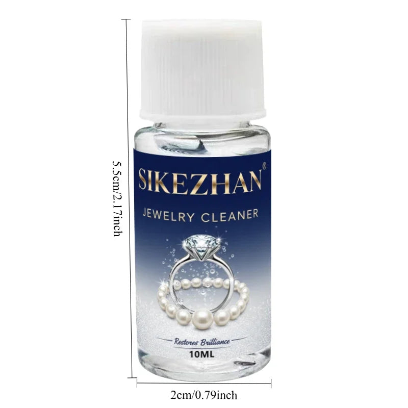 Jewelry Cleaning Liquid, Restore Luster, Remove Tarnish/Oil, Safe for Gold Silver Platinum & Diamonds, Rings/Necklaces/Earrings