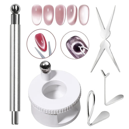 Rotating Cat Eye Nail Magnet Wide Light Glass Bead Effect Multifunctional Strong Automatic Nail Art Magnetic for Gel Nail Polish