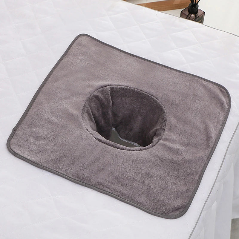 40*80cm Thickened Beauty SPA Massage Table Planking Face Towel With Hole Bed Bandana