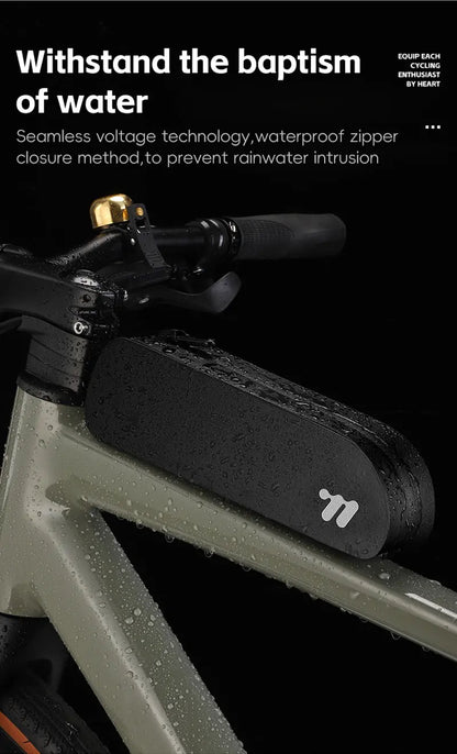 WEST BIKING Bike Top Tube Bag TPU Cycling Front Bag With Screws or Straps Waterproof Windproof Gravel Road Bike Top Frame Bag