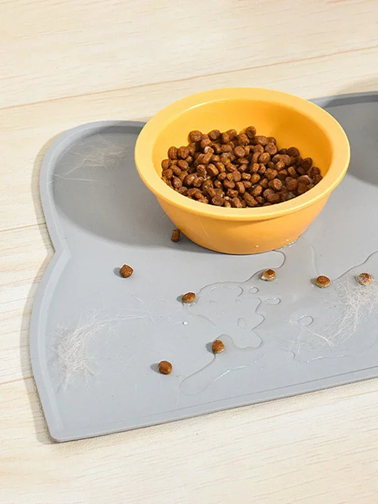 Silicone Pet Feeding Mat – Non-Stick Waterproof Food/Water Tray Pad for Dogs & Cats, Puppy Bowl Cushion, Anti-Spill Pet Placemat