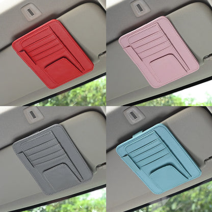 JFBONIN Car Sun Visor Organizer Multi-Pocket Business Card Storage Management Sunglasses Holder Visor Accessories Auto Interior