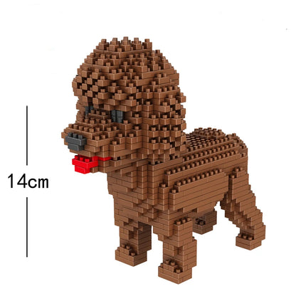 KNEW BUILT Dog Model Mini Building Block Toys Set for Kid Boy Girls Adult Beginner Teddy Hughes Corgi Collie Pet Style Bricks