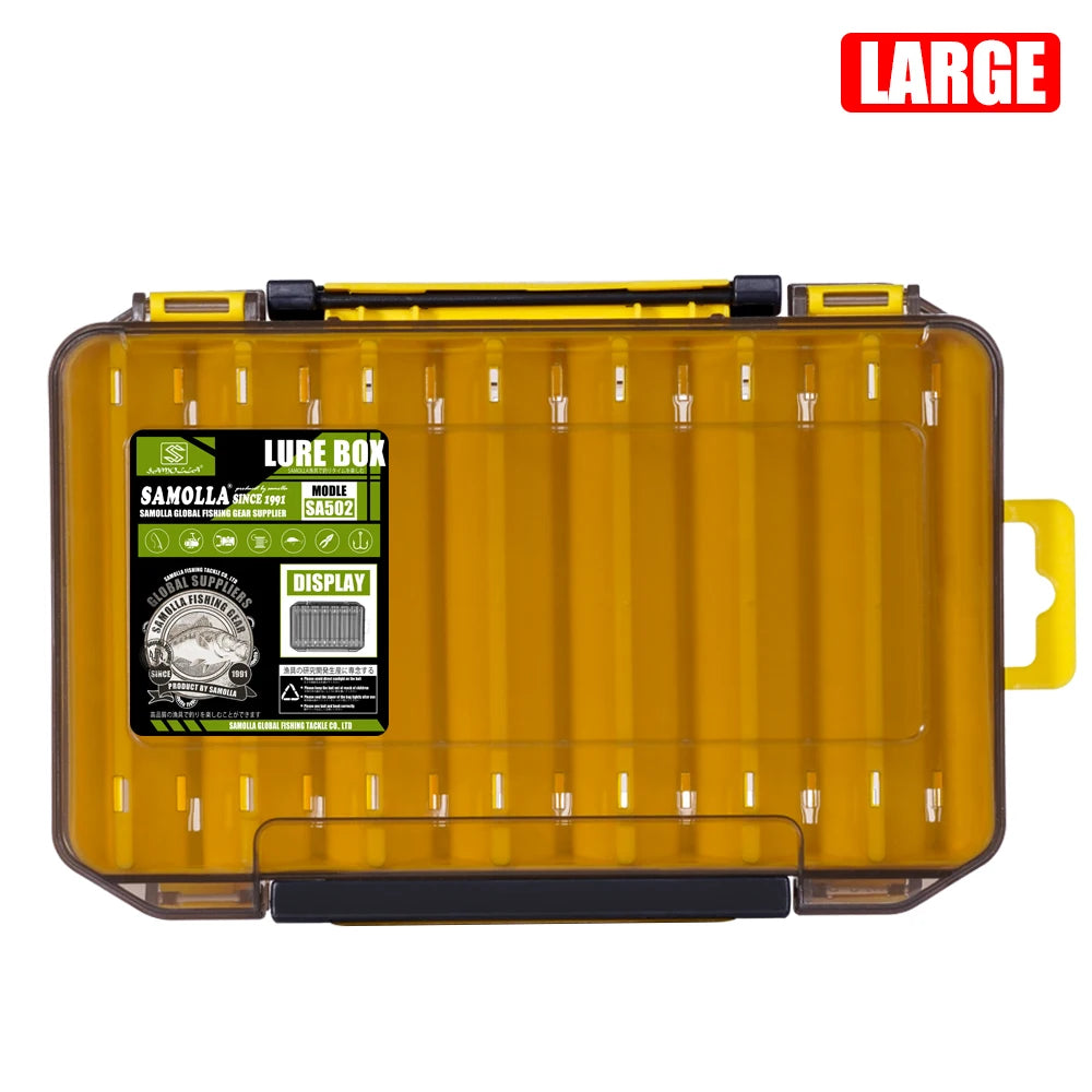 SAMOLLA Double-Sided Compact Tackle Box - Streamline Fishing with Durable, Versatile Organizer for Lures, Hooks, Baits