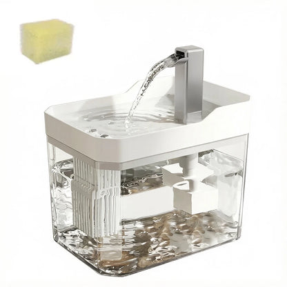 Cat Water Fountain with Auto Filter Transparent Anti-Dry Burning Recirculating Dispenser Includes Pump for Cats
