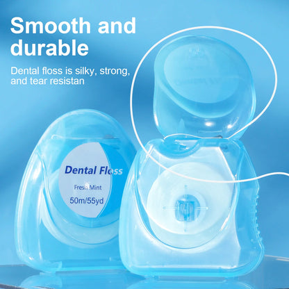 20PCS/12PCS/6PCS/2PCS dental floss roll - mint flavor, 50 meters/roll - suitable for interdental cleaning and oral care tools