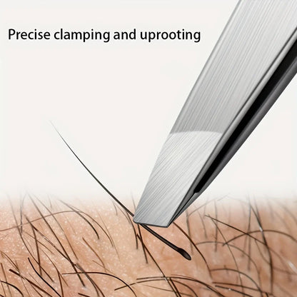 4Pcs Professional Stainless Steel Precision Tweezers - Expertly Crafted for Flawless Eyebrow Shaping, Facial Hair Removalv women