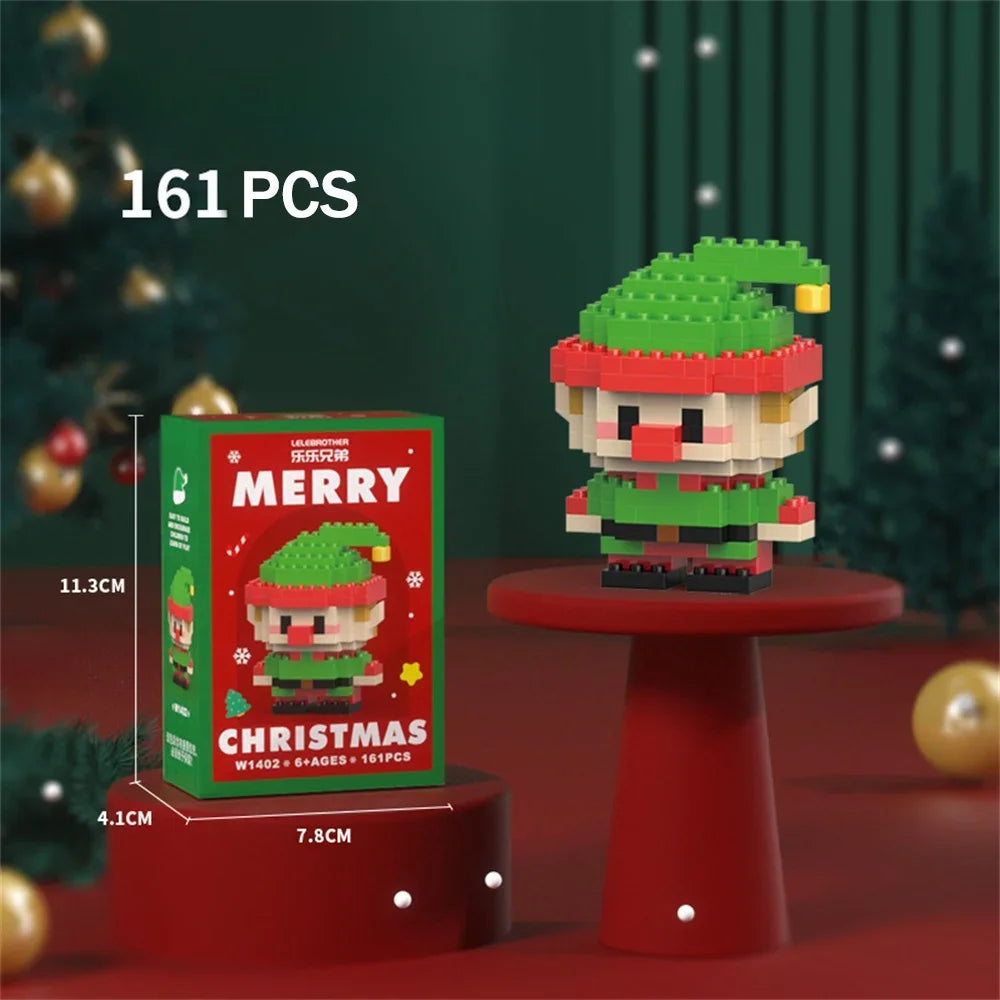 Christmas Gifts Micro Mini Building Blocks - Santa Claus, Christmas Tree, Reindeer, Snowman Train Elements Puzzle Assembling Toy