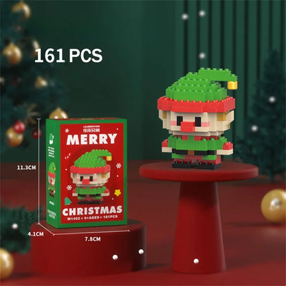 Christmas Gifts Micro Mini Building Blocks - Santa Claus, Christmas Tree, Reindeer, Snowman Train Elements Puzzle Assembling Toy