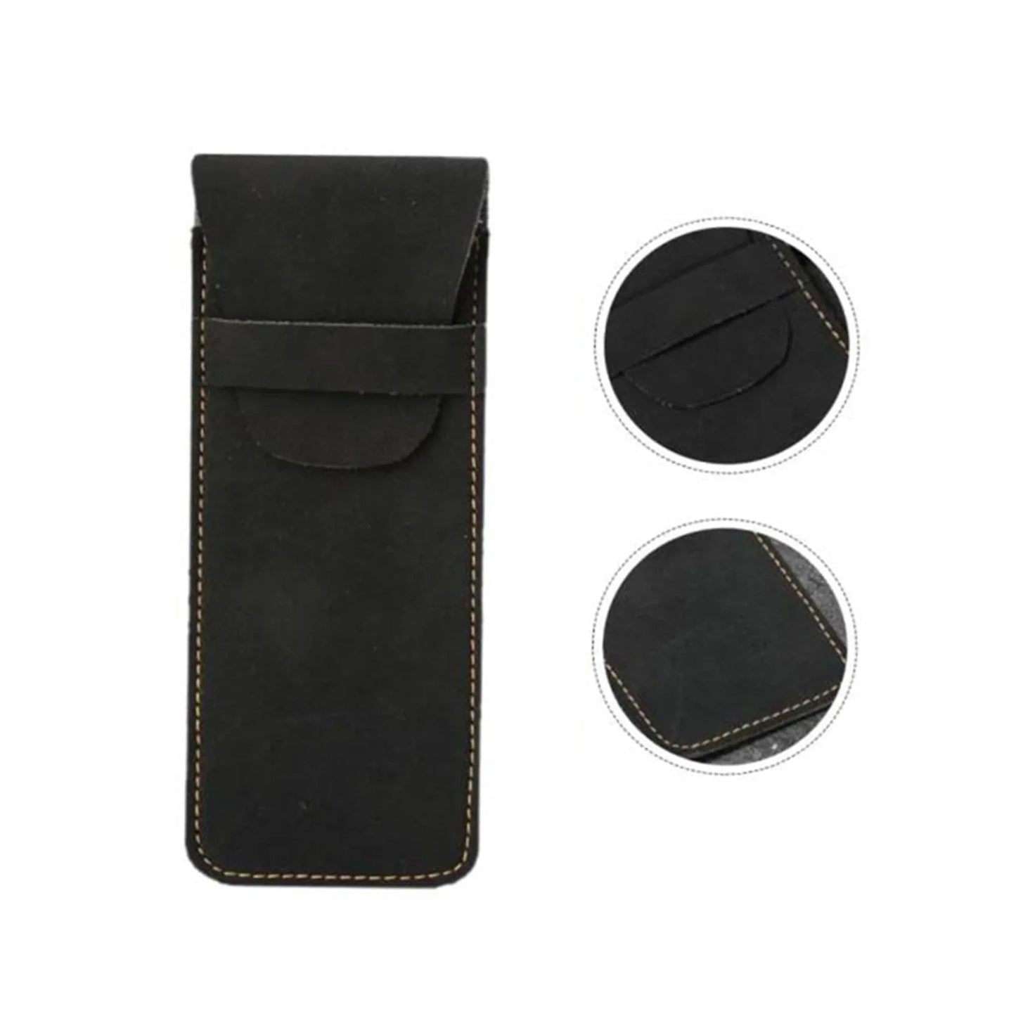 Vintage Frosted PU Leather Flap Pen Case High-end Fountain Pen Protective Sleeve Large Capacity Double Set of Pen Case