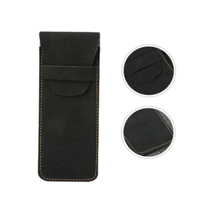Vintage Frosted PU Leather Flap Pen Case High-end Fountain Pen Protective Sleeve Large Capacity Double Set of Pen Case