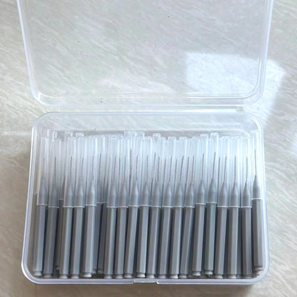 100/200 Pcs Box Interdental brush 0.6-1.5Mm Cleaning Between Teeth Oral Care Orthodontic I Shape Tooth Floss I-type push pull