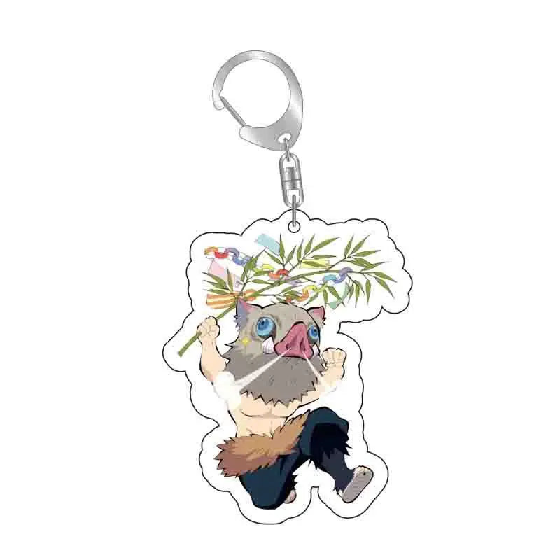 Demon Slayer doll toy Kimetsu No Yaiba Blade of Ghost Keychain Acrylic Pendant Car Key Chain Fans kids Xmas Gift Anime Jewelry
