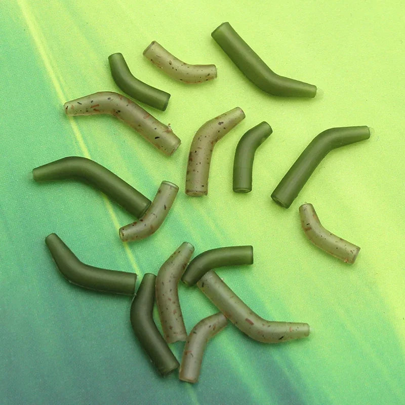 30pcs Terminal Carp Fishing Anti-Tangle Sleeves Connect with Fishing Hook Rubber Tip Tube Positioner Terminal Fishing Tackles