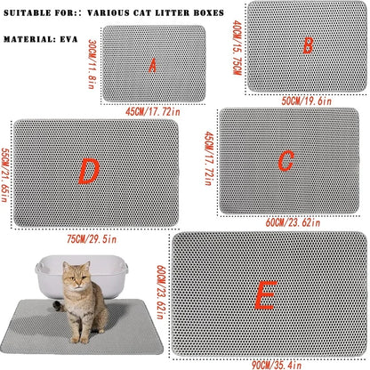 Cat Litter Mat Non Slip Big Pet Litter Box Filter Mat Double Layer Wear Resistant Waterproof Cat Litter Mat Pet Clean Supplies