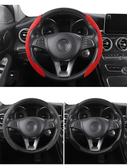 Suede Universal 38CM Car Steering Wheel Booster Cover Non-Slip Auto Interior Steer Protector Decoration Accessories