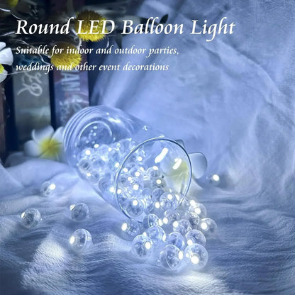 100/10Pcs Mini LED Balloon Light Colorful Flashing Luminous Tumbler Ball Lamp Lantern Light Christmas Wedding Party Decorations