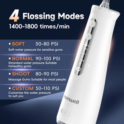 Mornwell 5032 Water Floss Sonic Water Flosser 270ML Tank Oral Teeth Whitening Home Appliance Teeth Cleaner Oral Water Jet