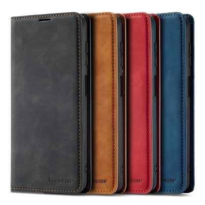 Leather Phone Case For Samsung S26 S25 edge S24 S23 FE S22 Ultra S21 S20 S10 Plus Note 20 10 9 Magntic Flip Card Wallet Cover