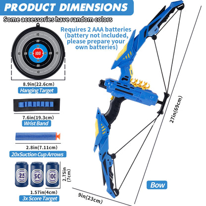 Kids Soft Dart Archery Set with LED Lights Indoor Outdoor Sports Gift for Boys And Girls. Halloween Christmas Thanksgiving