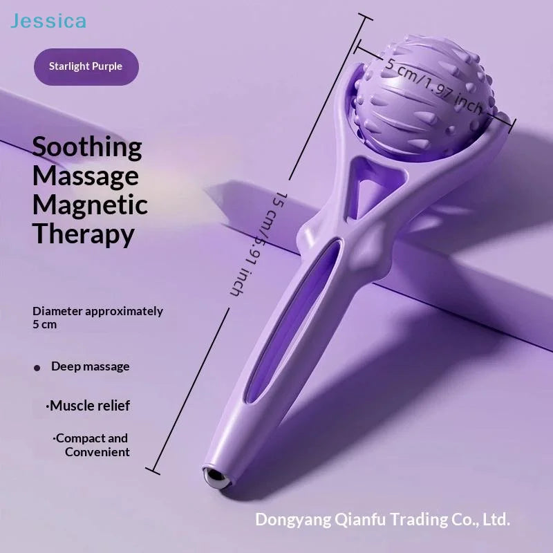 ♥Acupoint Massage Roller with Steel Balls - Handheld Body Massager for Circulation & Muscle Relief