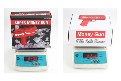 Banknote gun Party Games Pistol Party toys Games Cash Cannon Funny toys gun for banknotes Wedding Golden 100pcs fake money bills