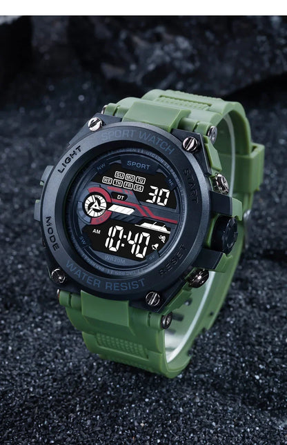 YIKAZE Men's Sports Watch Waterproof Man Sport Watches Multifuction LED Digital Military Watch Alarm Clock Electronic Wristwatch