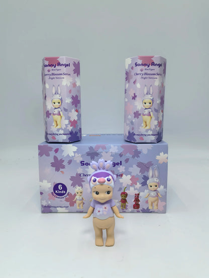 Sonny Angel' Purple Cherry Blossom Series Nigbt Minifigure Version Blind Box Decoration Cute Mystery Surprise Giff