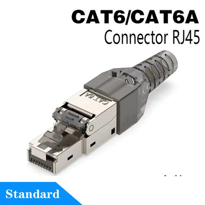 RJ45 Cat8 Cat7 Cat6A Connectors Metal Tool Free Easy Termination Plug 2000MHz 40G LAN Cable 22AWG - 24AWG Reusable Ethernet Plug