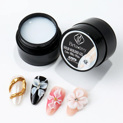 5ml Pearl White 3D Sculpting Gel for Nail Polish Non-Stick Hand Extension Gel 3D Shaping Carving Flower Gel  DIY Nail Art Decor