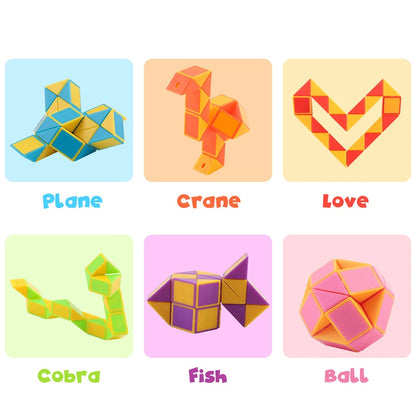 1/3/6Pcs/sets Folding Magic Snake Ruler Puzzle Antistress Cube Educational Toy Kids Birthday Party Favors Bags School Reward