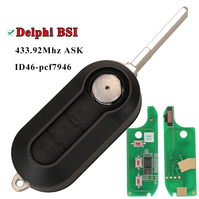 Car Remote Key For Delphi & Marelli Fiat MPV Bravo/Ducato 500 Doblo Qubo Grande Punto Citroen Jumper Peugeot Boxer 433.92 ID46