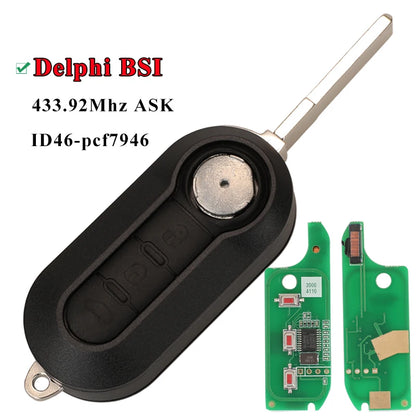 Car Remote Key For Delphi & Marelli Fiat MPV Bravo/Ducato 500 Doblo Qubo Grande Punto Citroen Jumper Peugeot Boxer 433.92 ID46