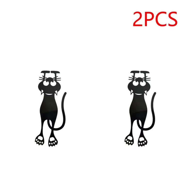 1-5PCS Kawaii Black Cat Bookmarks for Books 3D Plastic Stereo Animal Book Mark for Student Teacher's Gifts Creative Stationery