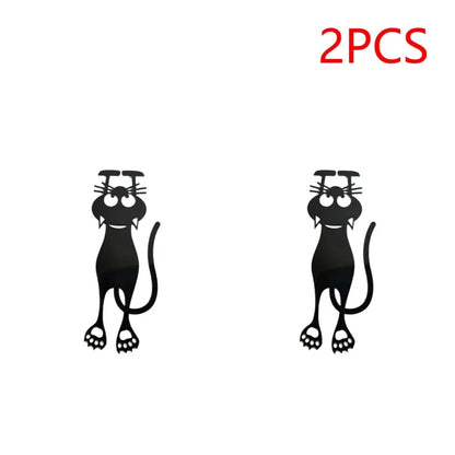 1-5PCS Kawaii Black Cat Bookmarks for Books 3D Plastic Stereo Animal Book Mark for Student Teacher's Gifts Creative Stationery