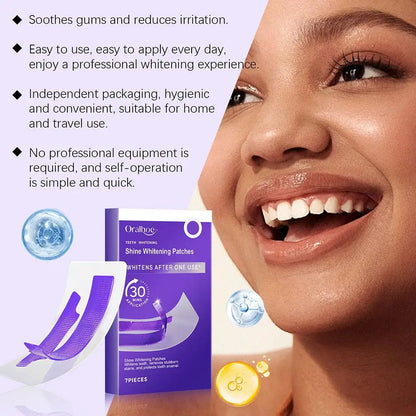 7pcs Purple Teeth Whitening Strips Professional Tooth Stain Removal Brighten Dental Bleaching Kit For Sensitive Teeth Oral Care