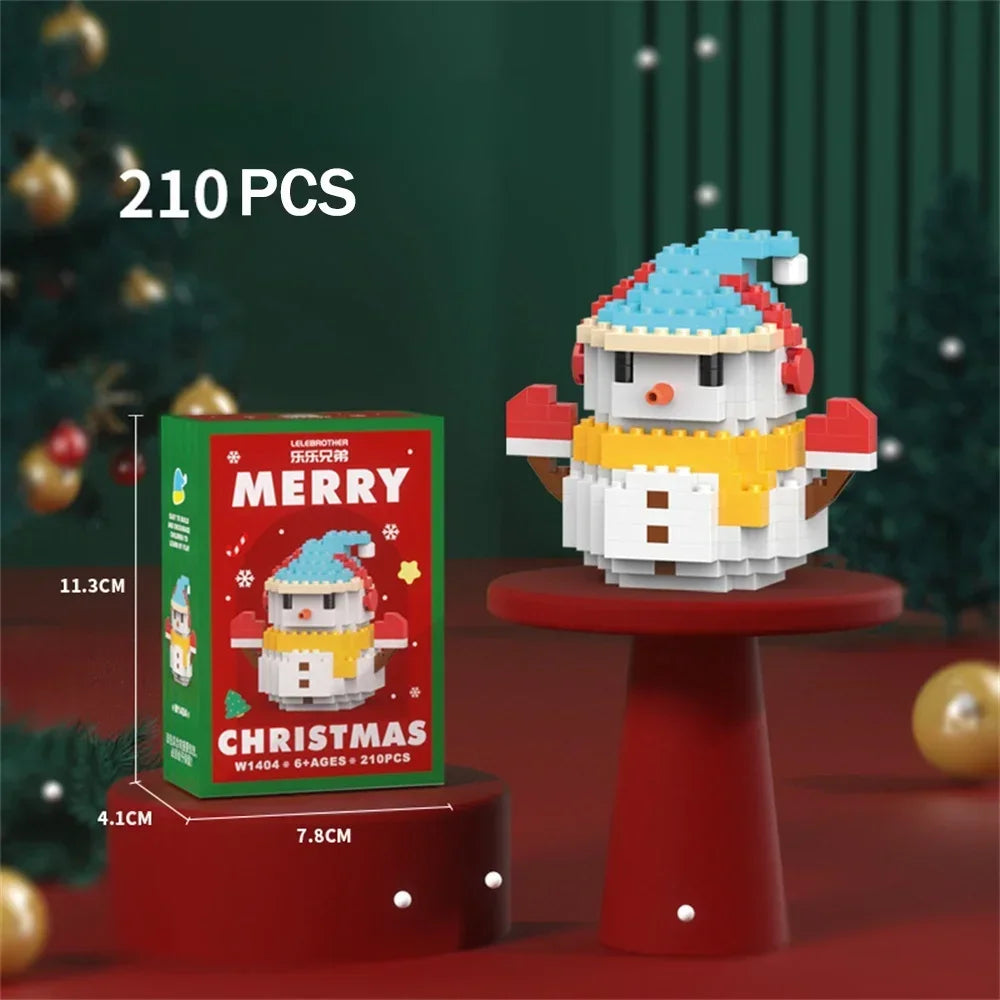 Christmas Gifts Micro Mini Building Blocks - Santa Claus, Christmas Tree, Reindeer, Snowman Train Elements Puzzle Assembling Toy