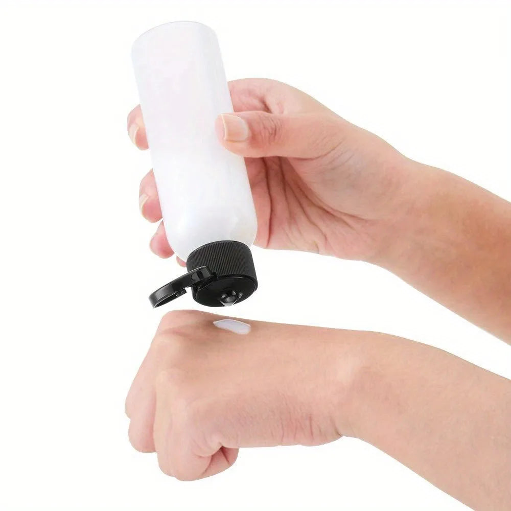 5PCS 30/50/100ML Refillable Empty Plastic Transparent Bottle with Flip Cap Portable Squeeze Shampoo Conditioner Travel Bottles