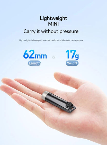 PHILIPS 2025 NEW SFL1121 EDC Flashlight LED Rechargeable Mini EDC Keychain Flashlights Camping Lamp For Hiking Self Defense