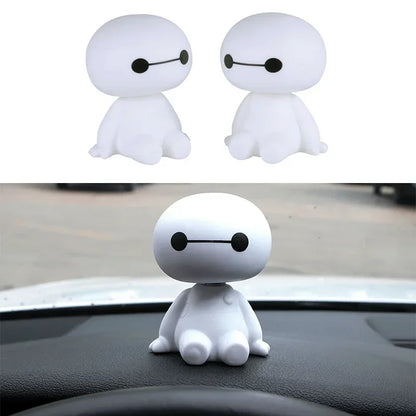 Cartoon Baymax Robot Shaking Head Figure Car Ornaments Auto Interior Decorations Big Hero Toys Ornament