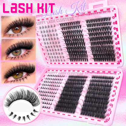 480/800pcs Individul Claster Eyelash Natural&Thick & Fluffy Extension 30D 40D 50D 60D 80D 100D Mix Length DIY Cluster eyelashes